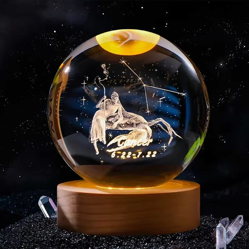 Zodiac Crystal Lamp