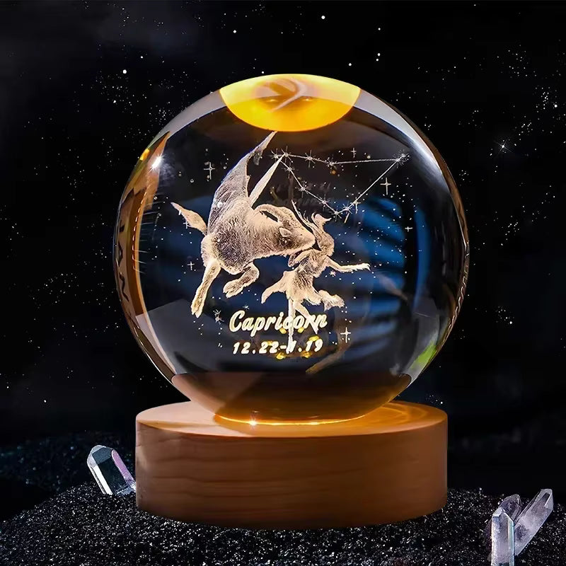 Zodiac Crystal Lamp