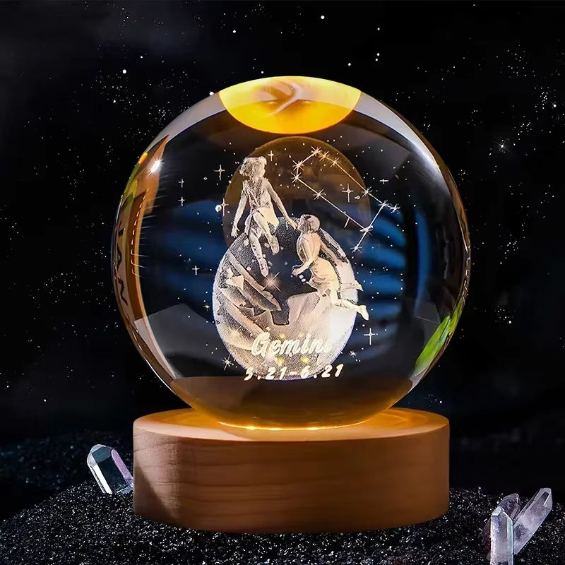 Zodiac Crystal Lamp