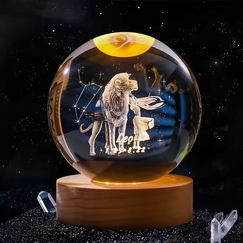 Zodiac Crystal Lamp