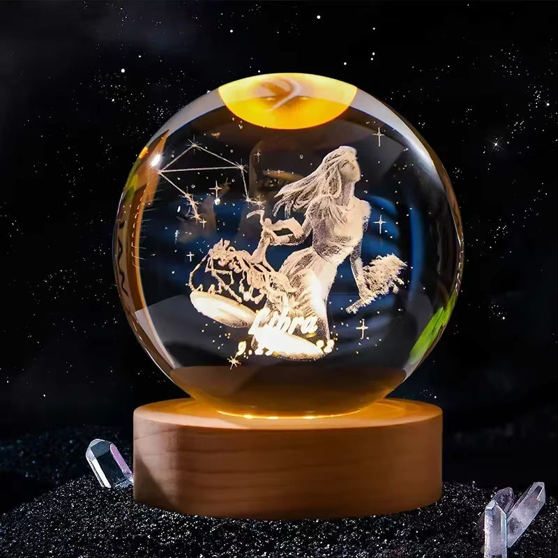 Zodiac Crystal Lamp