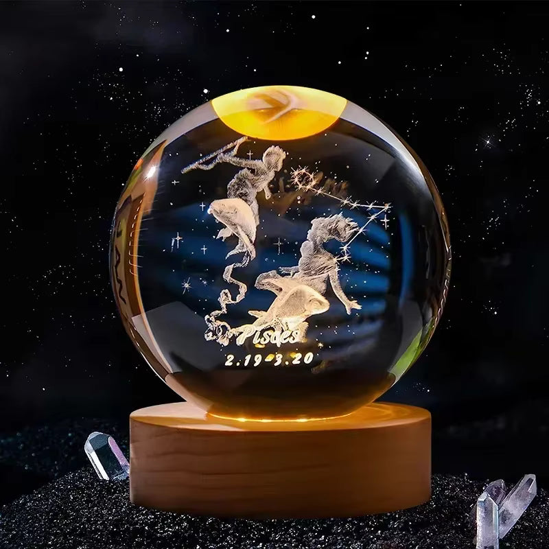 Zodiac Crystal Lamp