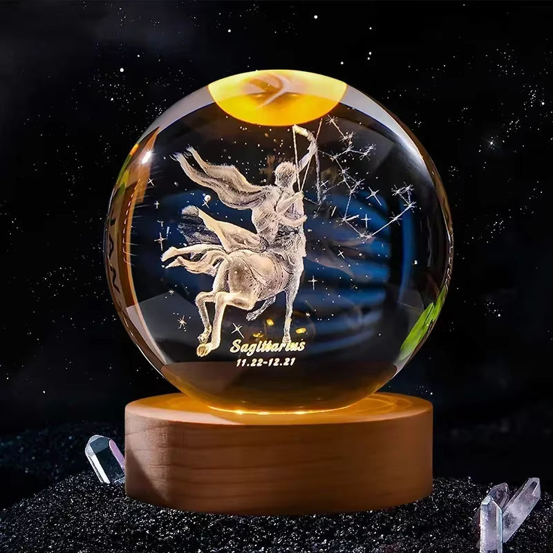 Zodiac Crystal Lamp