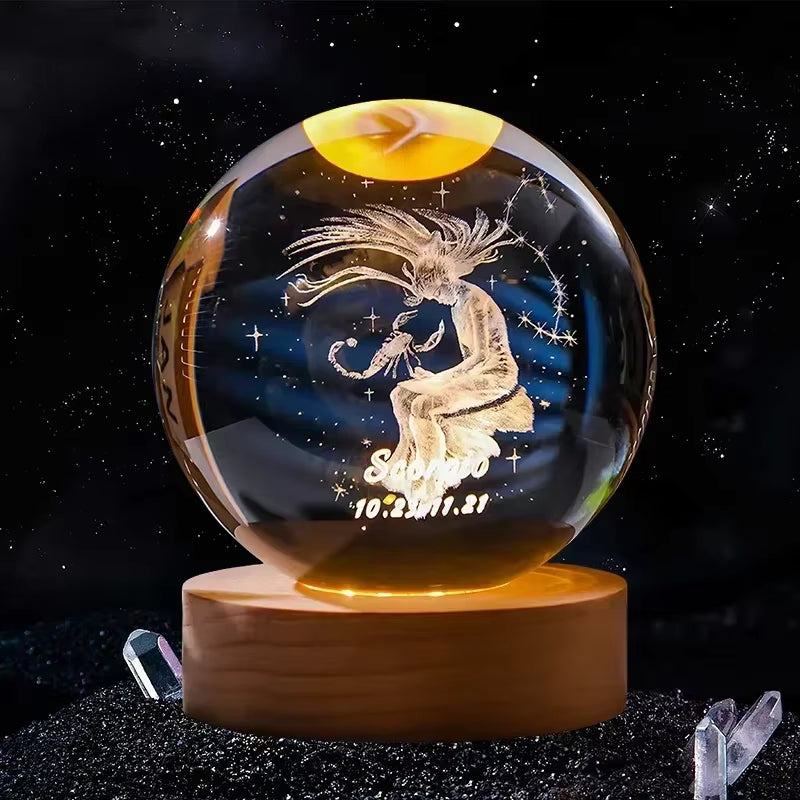 Zodiac Crystal Lamp