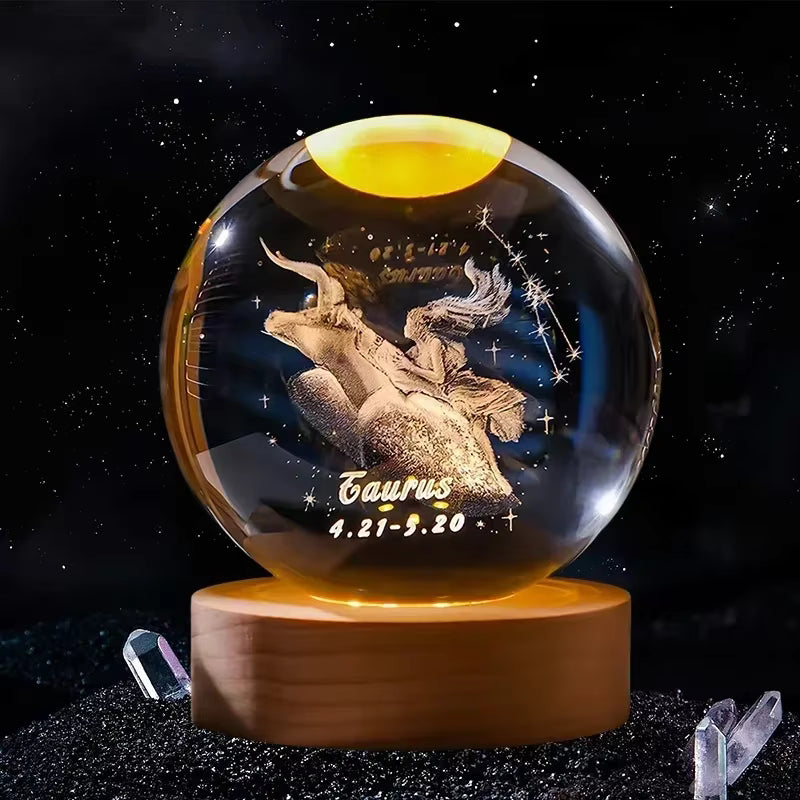 Zodiac Crystal Lamp