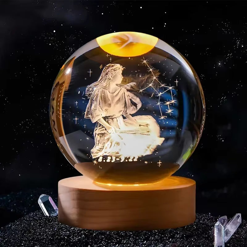 Zodiac Crystal Lamp